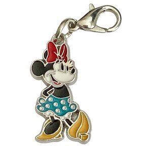 Disney Minnie Mouse Clip On Charm Zipper Pull Bag Purse Charm Enamel Dots Bow